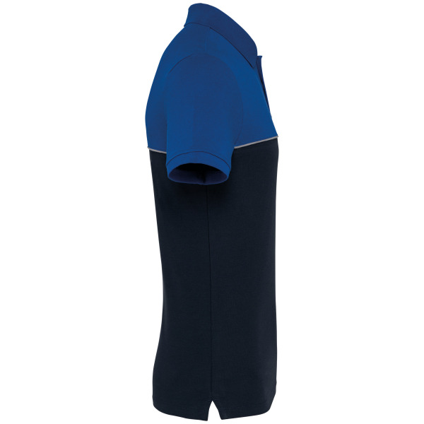 Ecologische uniseks polo met korte mouwen in twee kleuren Navy / Royal Blue 5XL