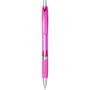 Turbo doorschijnende balpen met rubberen grip - Magenta