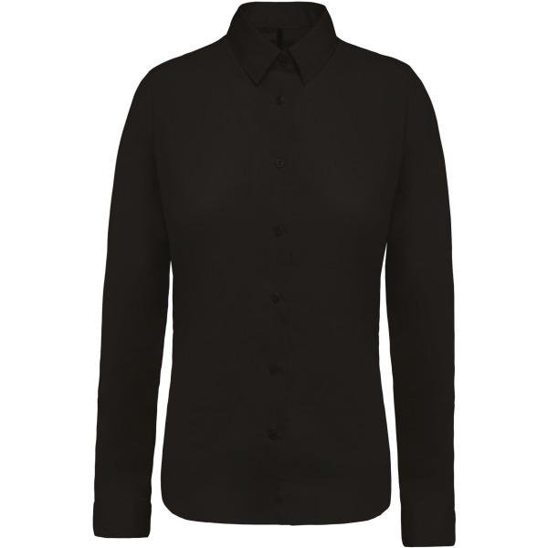 Langärmelige Popeline-Bluse Black XS