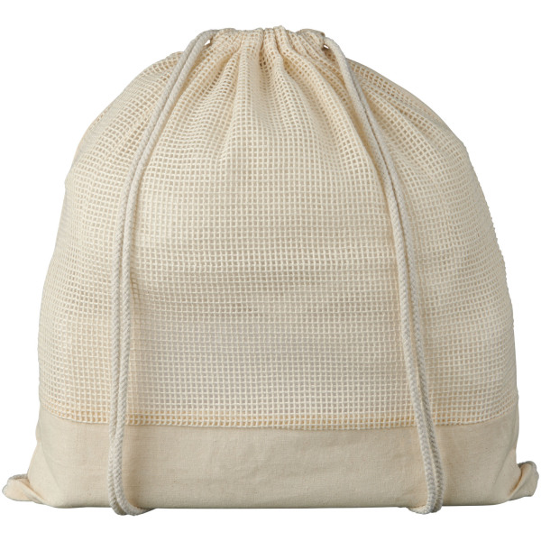 Maine mesh cotton drawstring backpack 5L - Natural