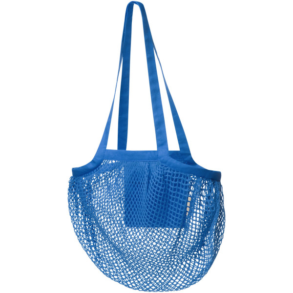 Pune 100 g/m² GOTS organic mesh cotton tote bag 6L - Process blue