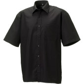 Men's Ss Pure Cotton Easy Care Poplin Shirt Black S