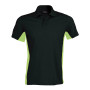 Tweekleurige piquépolo korte mouwen heren Black / Lime L