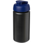 Baseline® Plus grip 500 ml flip lid sport bottle - Solid black/Blue