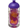 H2O Active® Bop 500 ml bidon en infuser met koepeldeksel - Transparant/Paars