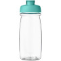 H2O Active® Pulse 600 ml flip lid sport bottle - Transparent/Aqua blue