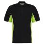 Track Poly/Cotton Piqué Polo Shirt, Black/Lime Green, 3XL, Kustom Kit