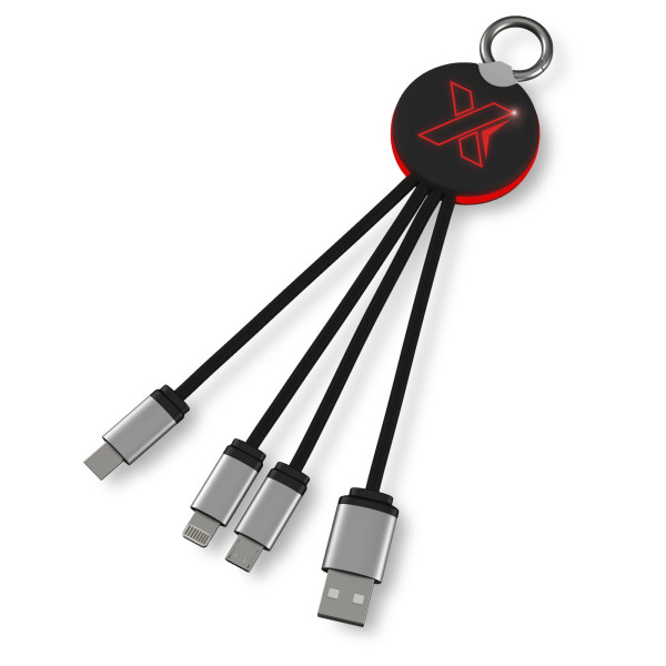 SCX.design C16 kabel met oplichtende ring - Zwart/Rood