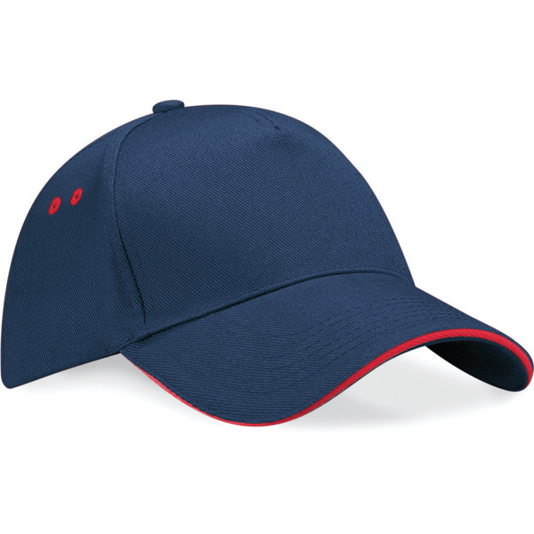Sandwich-Cap Ultimate, 5 Panele, Kontrastblende French Navy / Classic Red One Size