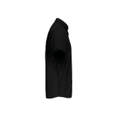 Heren non-iron micro sergé overhemd korte mouwen Black M