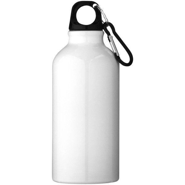 Oregon 400 ml aluminium water bottle with carabiner - White
