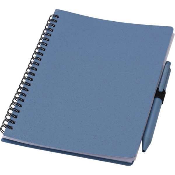 Tarwestro notitieboekje met pen Massimo groen