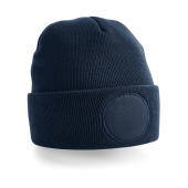 Circular Patch Beanie - French Navy - One Size
