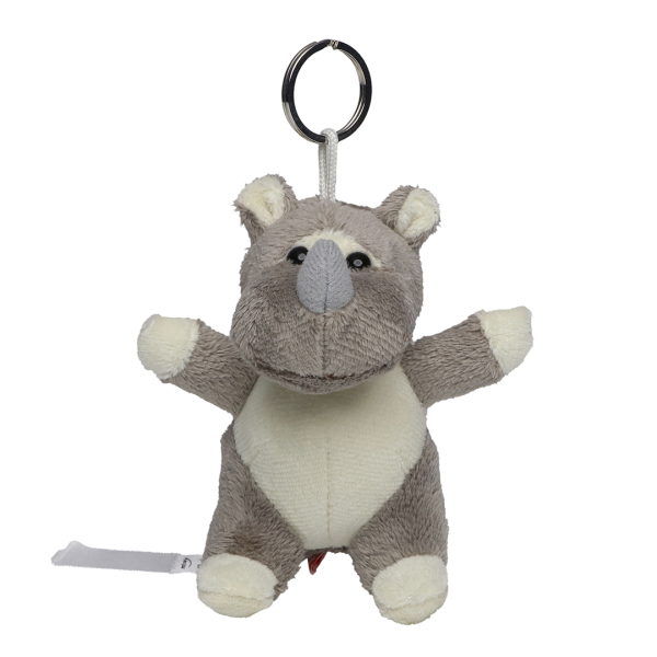 Plush rhino with keychain