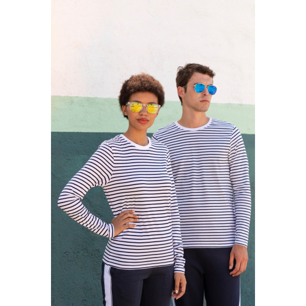 LONG SLEEVED STRIPED T-SHIRT White / Oxford Navy XS