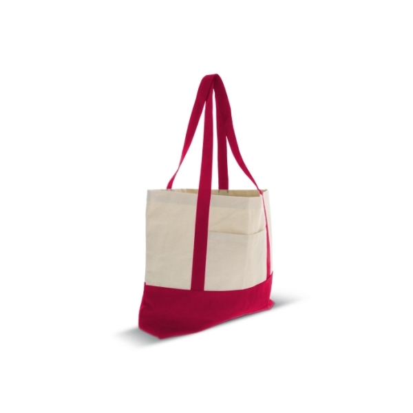 Beach bag cotton canvas OEKO-TEX® 280g/m² 42x10x30cm - Red