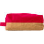 Polyester and cork toilet bag Lynn red