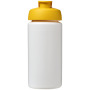 Baseline® Plus grip 500 ml sportfles met flipcapdeksel - Wit/Geel