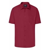 Men's Business Shirt Short-Sleeved - wine - S