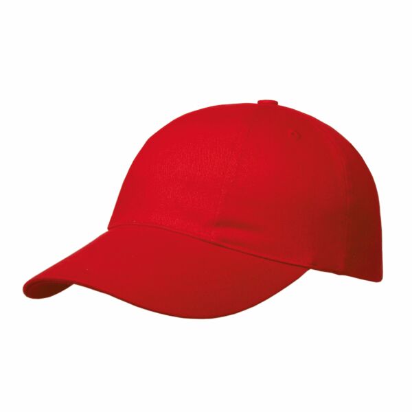 Brushed 6 Panel Cap, Turned Top Rood