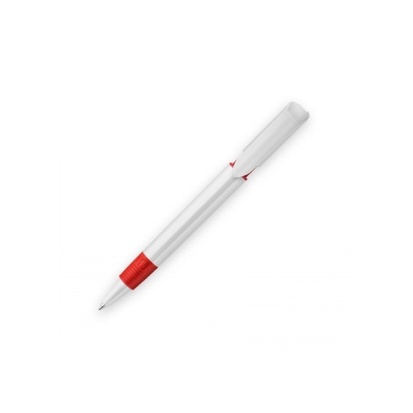 Ball pen S40 Grip hardcolour - White / Red