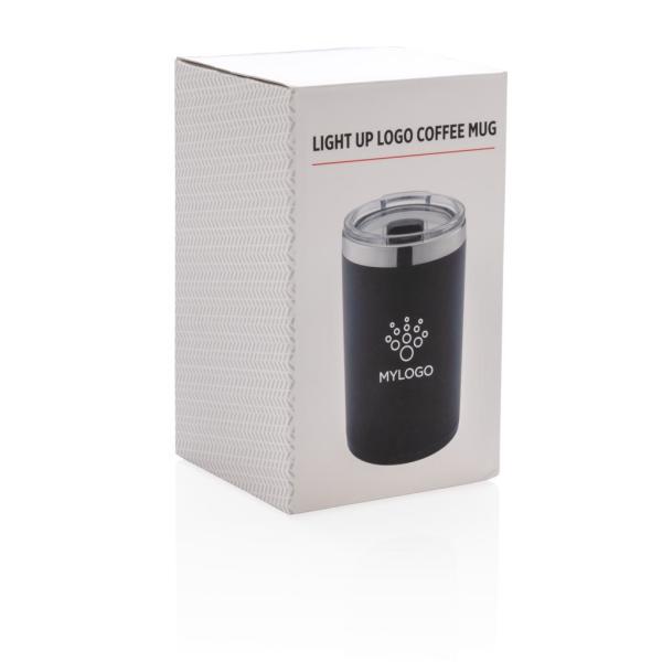 Light up logo koffiebeker, zwart