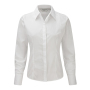 Ladies' LS Fitted Poplin Shirt - White - XS