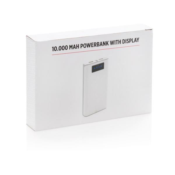 10.000 mAh powerbank with display, white