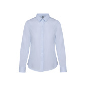 Ladies’ long-sleeved cotton poplin shirt Striped Pale Blue / White L