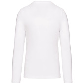 T-shirt ronde hals lange mouwen White 3XL