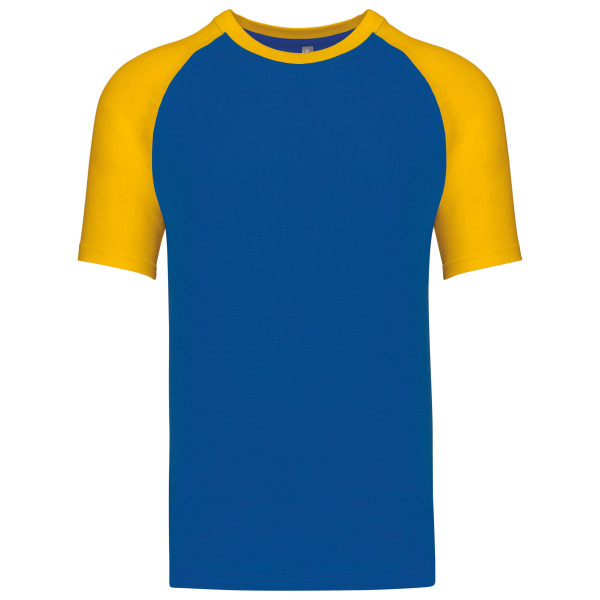 Baseball - Tweekleurig t-shirt Royal Blue / Yellow M