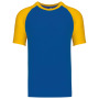 Baseball > Short-sleeved two-tone t-shirt Royal Blue / Yellow M