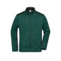 Men's Knitted Workwear Fleece Jacket - STRONG - - dark-green-melange/black - L