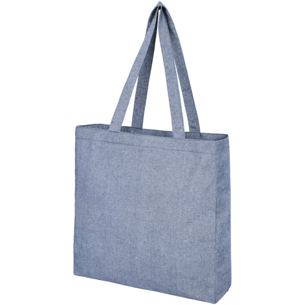 Pheebs 210 g/m² recycled gusset tote bag 13L - Heather blue