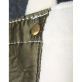 Kiyomi Contrast Satin Shopper - Natural/Olive Green - One Size