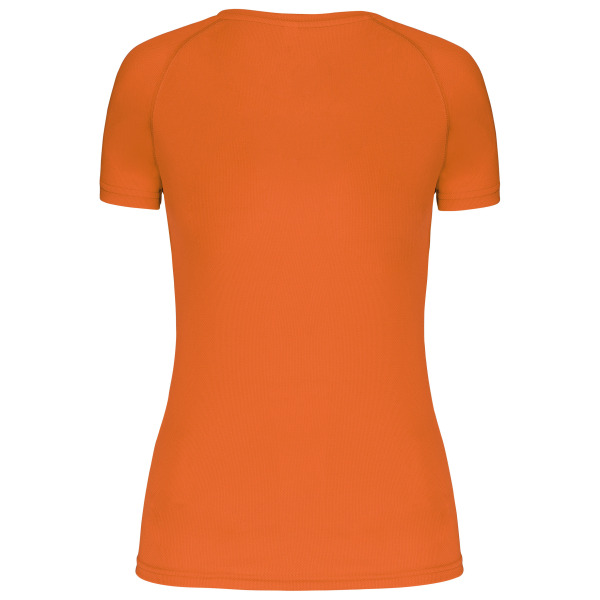 Dames sport-t-shirt V-hals Fluorescent Orange M