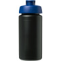 Baseline® Plus grip 500 ml sportfles met flipcapdeksel - Zwart/Blauw