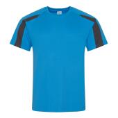 AWDis Cool Contrast Wicking T-Shirt, Sapphire Blue/Charcoal, L, Just Cool