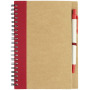 Priestly gerecycled notitieboek met pen - Naturel/Rood