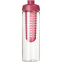 H2O Active® Vibe 850 ml drinkfles en infuser met kanteldeksel - Transparant/Roze