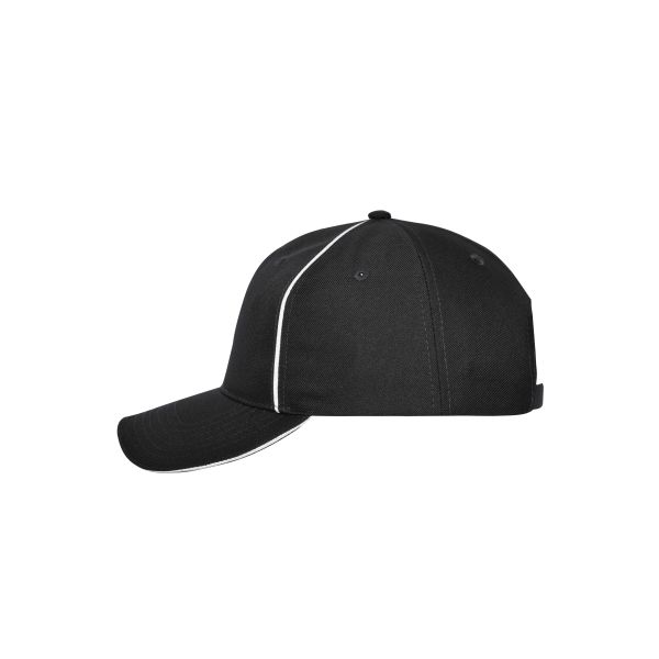 MB6234 6 Panel Workwear Cap - SOLID - - black - one size