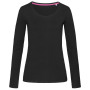Stedman T-shirt V-neck Claire LS for her black opal XL