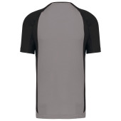 Tweekleurig sport-t-shirt unisex Fine Grey / Black 4XL