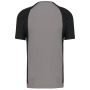 Tweekleurig sport-t-shirt unisex Fine Grey / Black XS