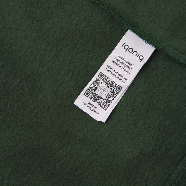 Iqoniq Jasper recycled cotton hoodie, forest green (M)