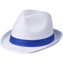 Trilby hoed met lint - Wit/Blauw