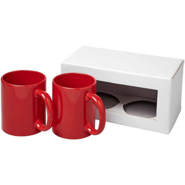 Ceramic mok 2 delige geschenkset - Rood