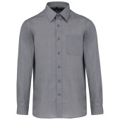 Overhemd in onderhoudsvriendelijk polykatoen-popeline heren Marl Storm Grey 6XL