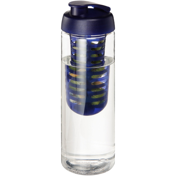 H2O Active® Vibe 850 ml drinkfles en infuser met kanteldeksel - Transparant/Blauw