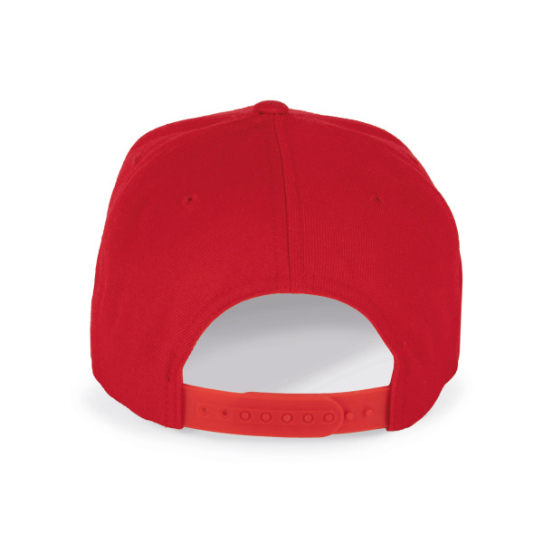6-Panel-Kappe, flacher Schirm Red / Red One Size